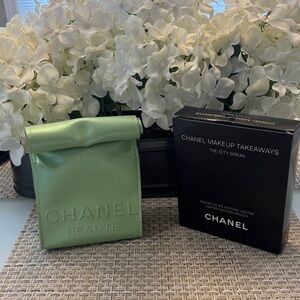 CHANEL Light Green Beauty Cosmetic Pouch